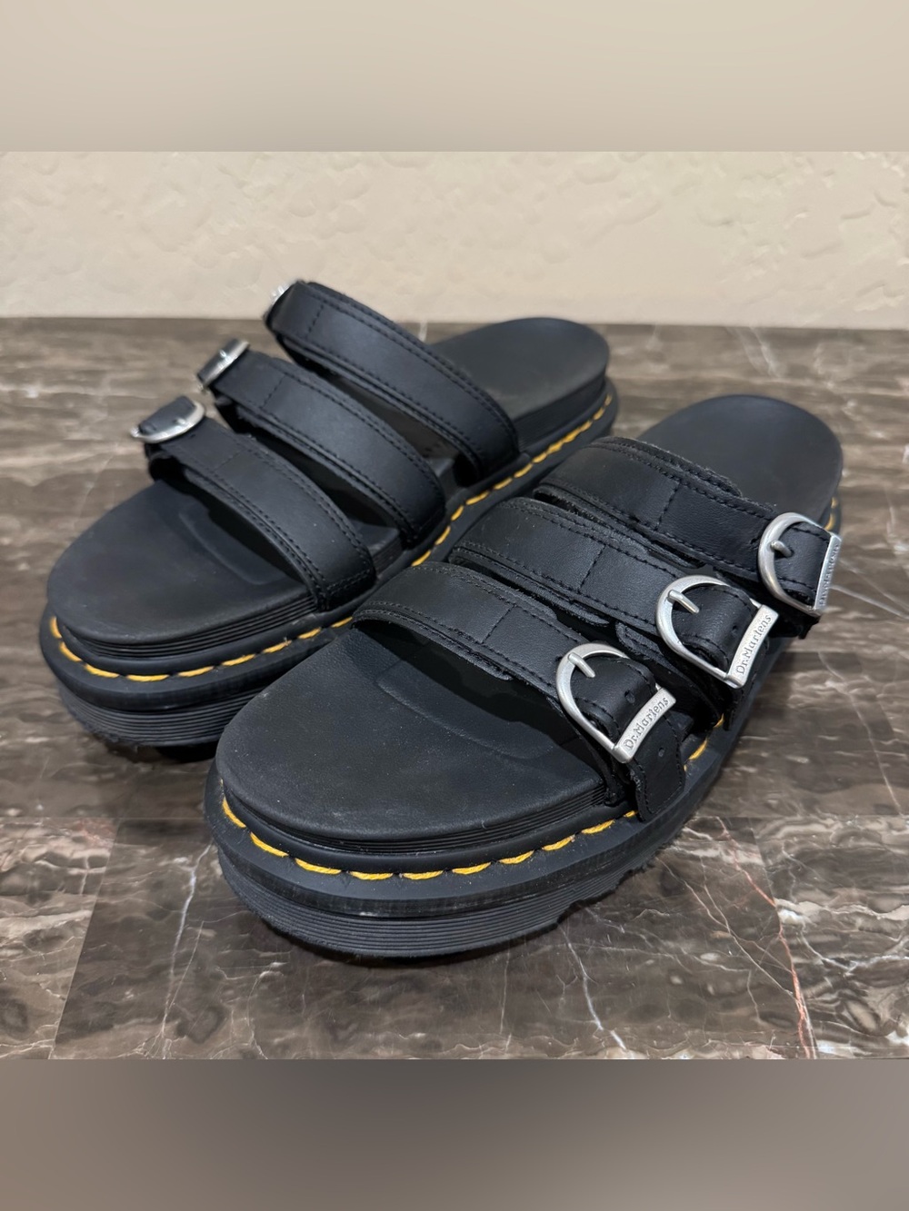 Dr. Martens Blaire Slide Leather Sandals - Picture 1 of 9